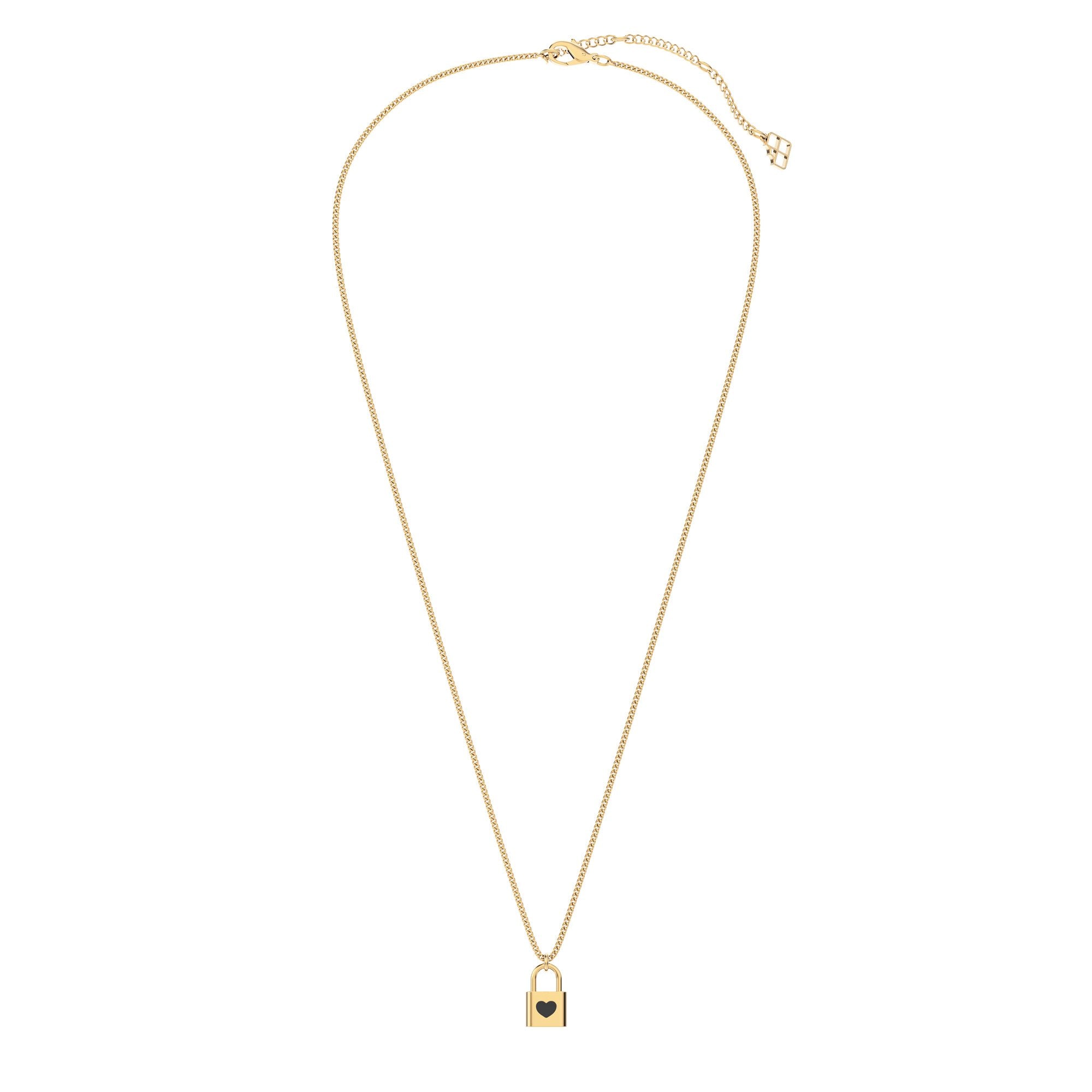 Chocli-18 Ayar Altın Kaplama Kilit Kolye-Kolye-1-Milagron.com