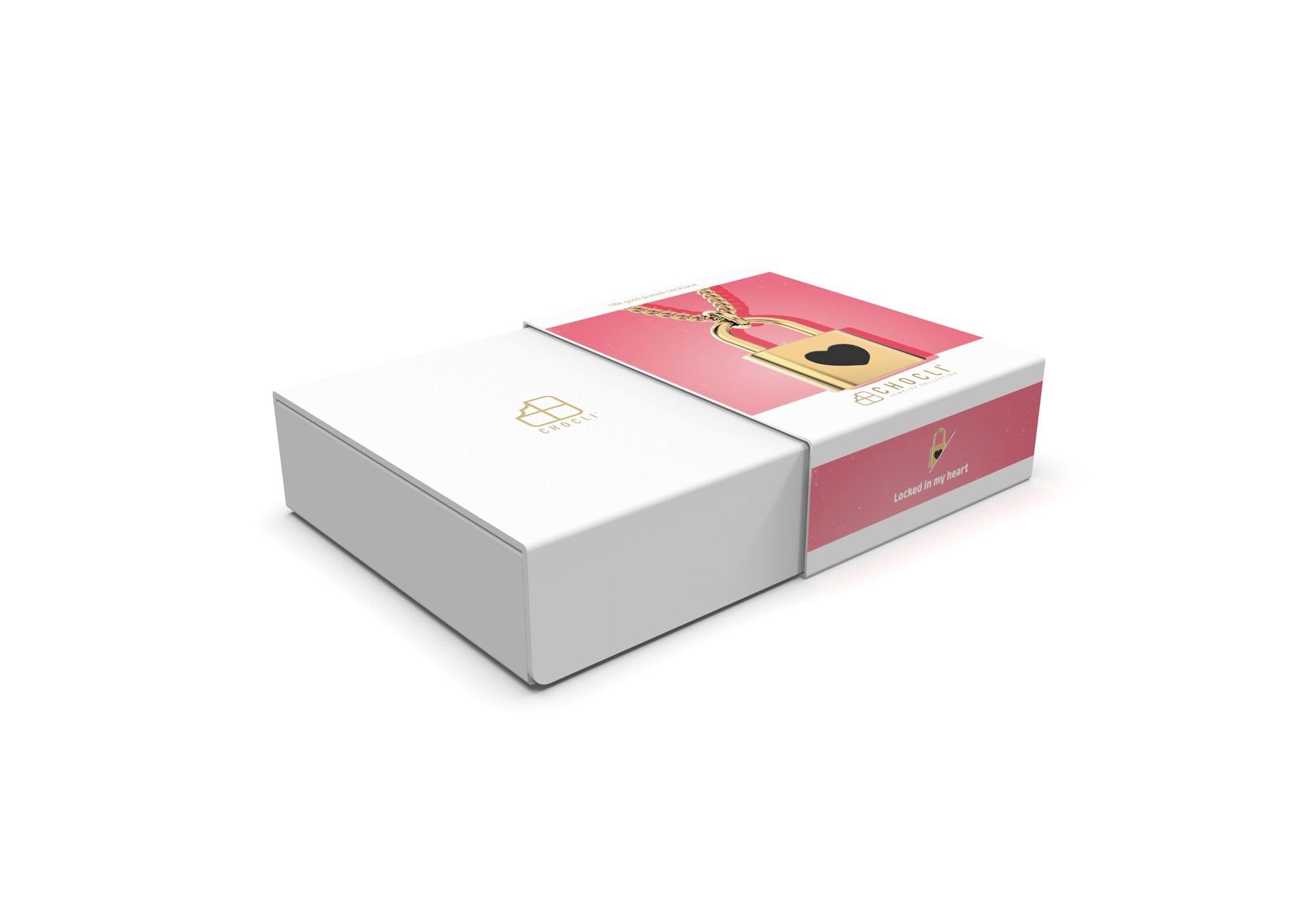 Chocli-18 Ayar Altın Kaplama Kilit Kolye-Kolye-4-Milagron.com