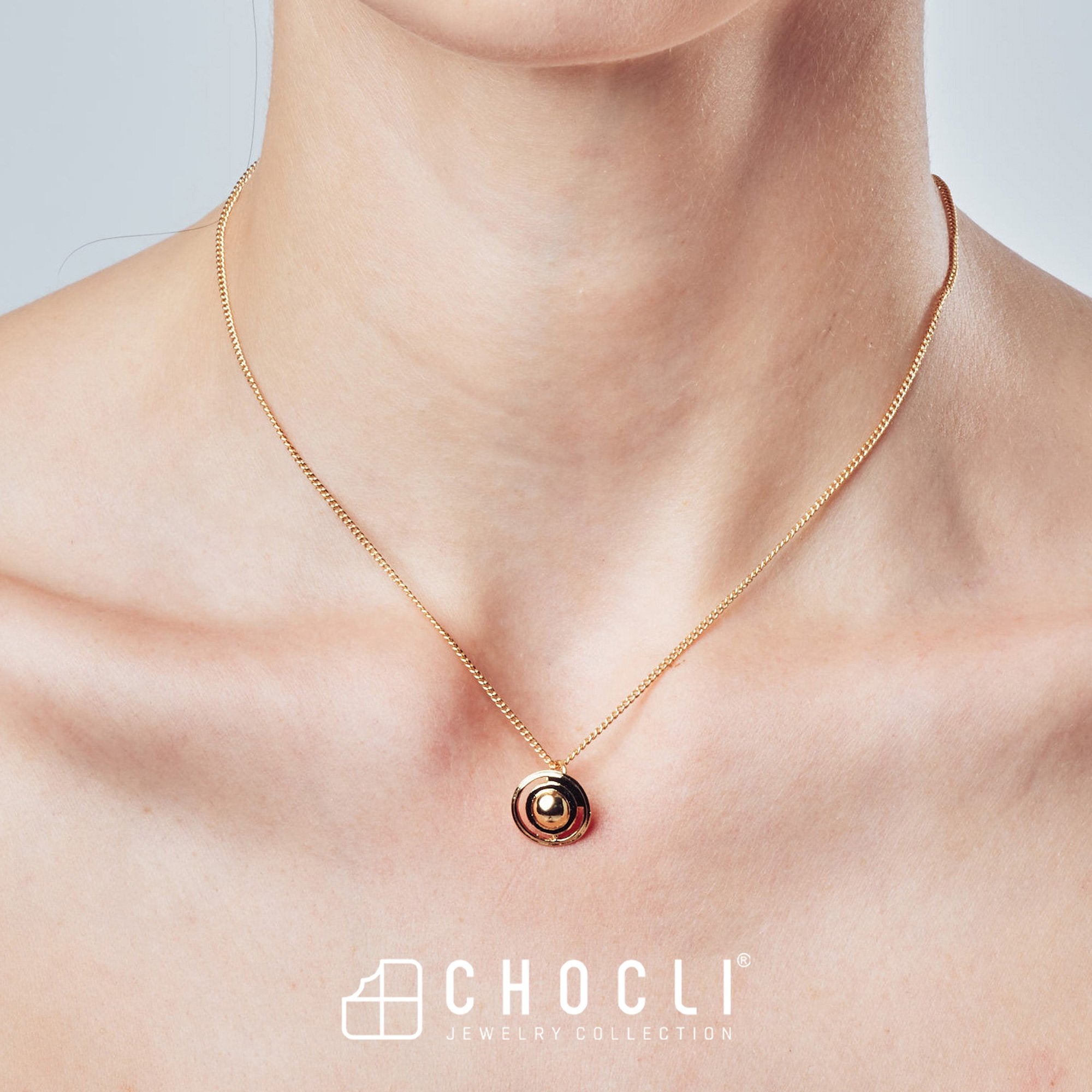 Chocli-18 Ayar Altın Kaplama Satürn Kolye-Kolye-8-Milagron.com