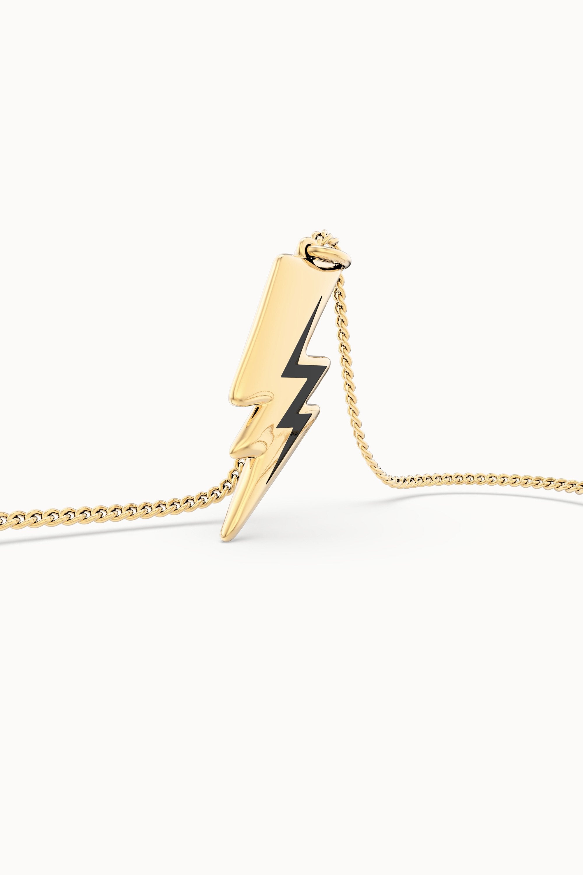 Chocli-18 Ayar Altın Kaplama şimşek Kolye-Kolye-1-Milagron.com