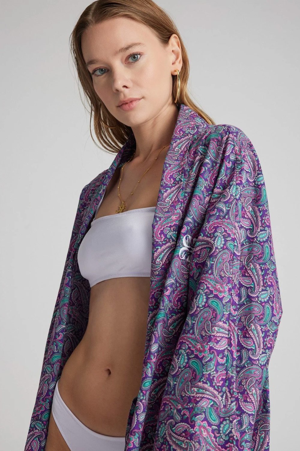 Christina's Storm-Purple Paisley Limited Edition Kimono-Kimono-2-Milagron.com