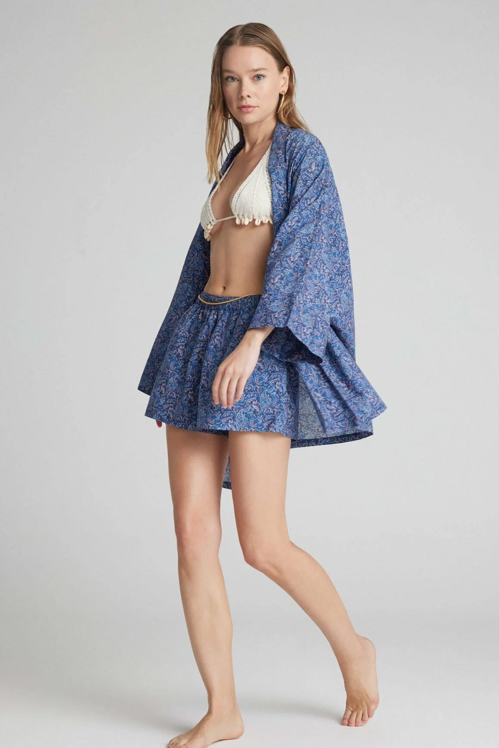 Christina's Storm-Turquoise Paisley Limited Edition Kimono-Kimono-2-Milagron.com