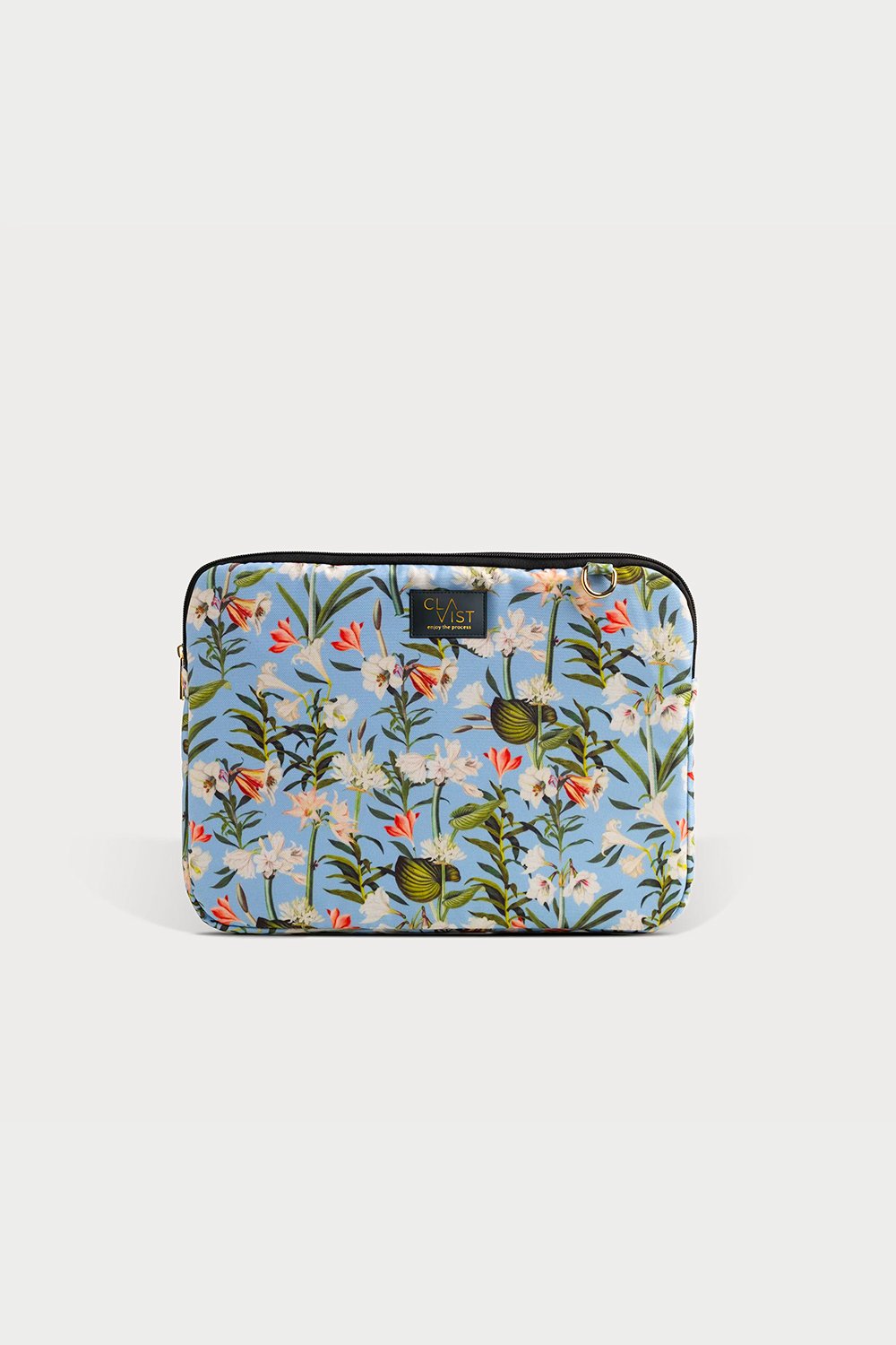 Clavist-Lily Blue Laptop Case 13"&14"- Zambak Desenli Laptop & Macbook & Ipad Kılıfı-Laptop & Evrak Çantası-1-Milagron.com
