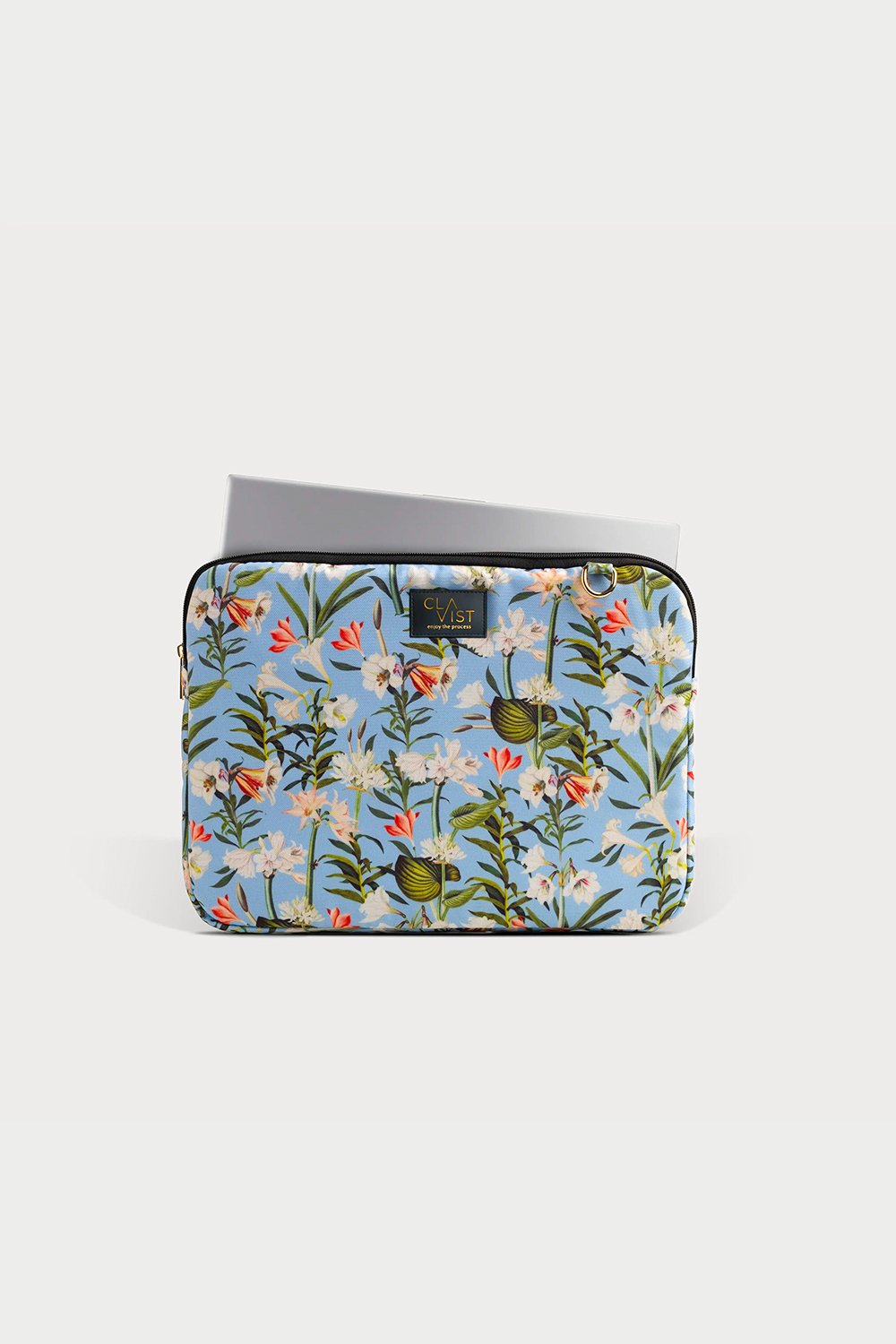Clavist-Lily Blue Laptop Case 13"&14"- Zambak Desenli Laptop & Macbook & Ipad Kılıfı-Laptop & Evrak Çantası-4-Milagron.com