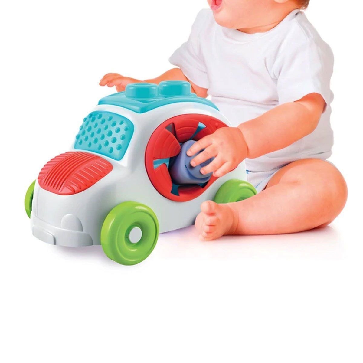 Clementoni-17315 Baby Clementoni, Soft Clemmy Yumuşak Blok Duyusal Araba / 6 36 Ay-Oyuncak-5-Milagron.com