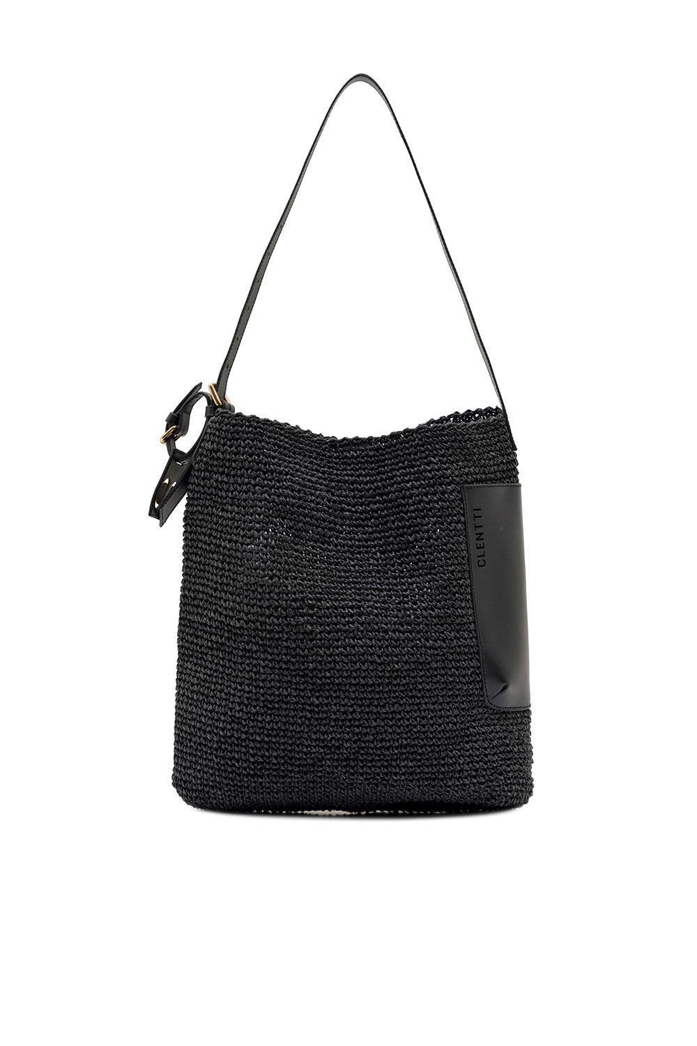 Clentti-Basic Bag Black Hasır Siyah Çanta-Omuz Çantası-1-Milagron.com