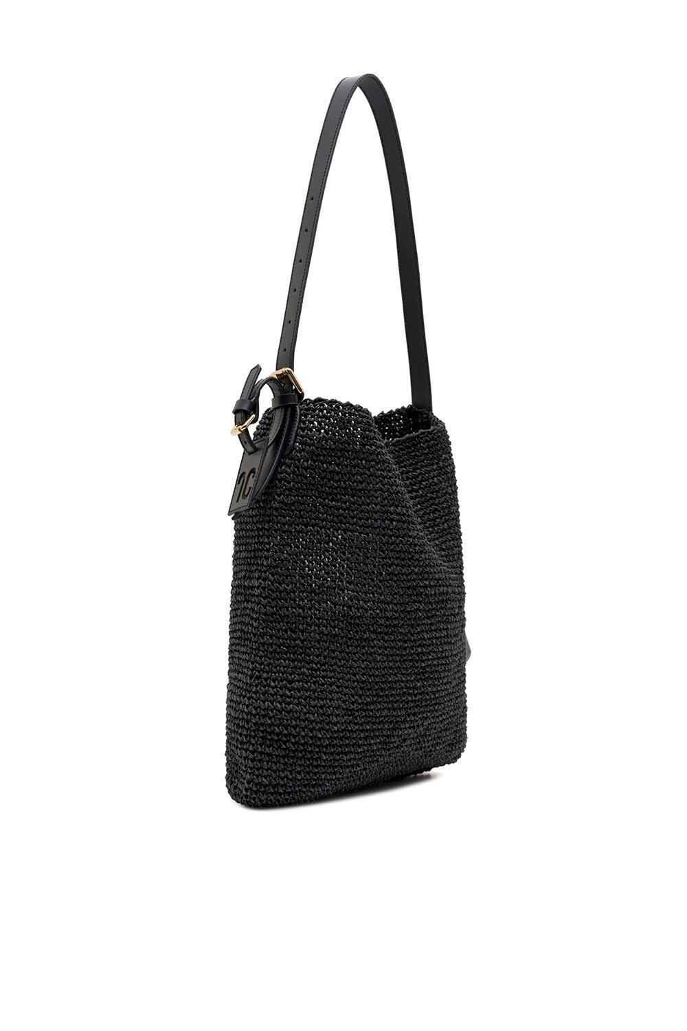 Clentti-Basic Bag Black Hasır Siyah Çanta-Omuz Çantası-2-Milagron.com