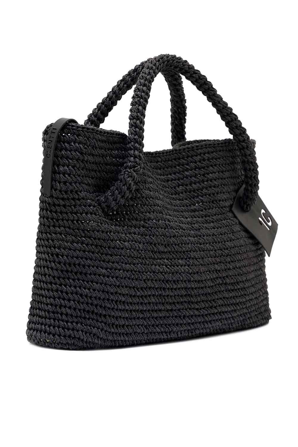 Clentti-Malt Bag Black / Hasır Siyah Çanta-Omuz Çantası-2-Milagron.com