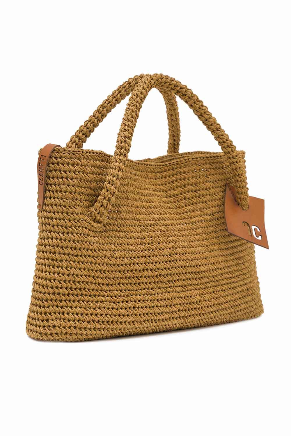 Clentti-Malt Bag Tan / Taba Hasır Çanta Yazlık-Omuz Çantası-2-Milagron.com