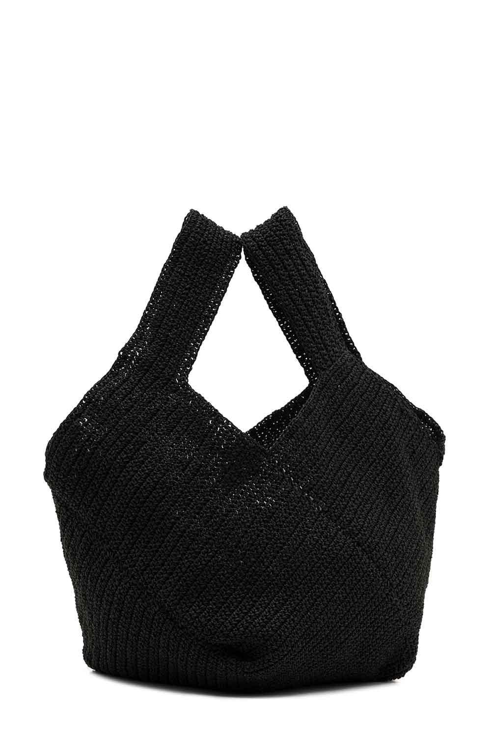 Clentti-Puzzle Bag Black / Hasır Siyah Çanta-Omuz Çantası-3-Milagron.com