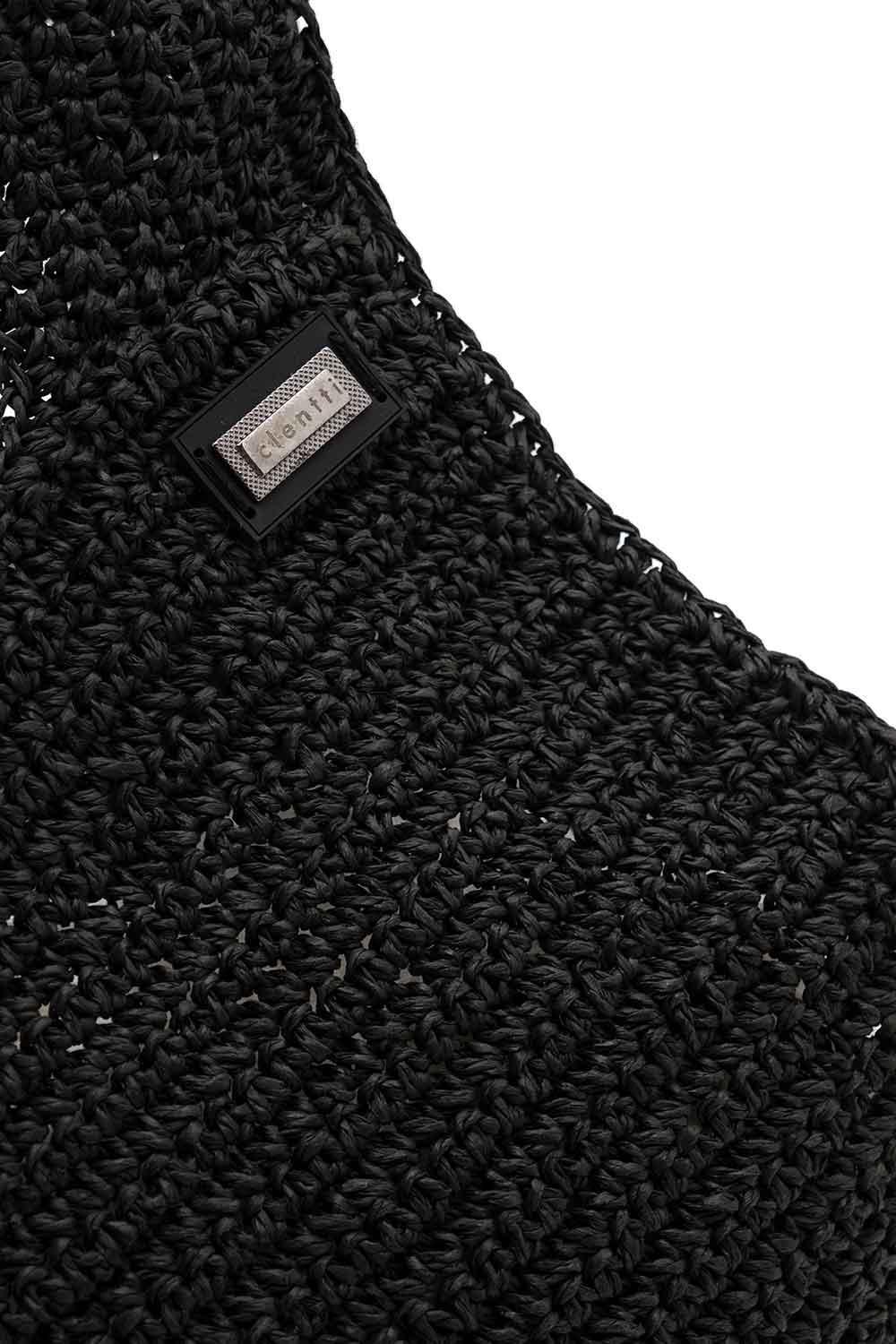 Clentti-Puzzle Bag Black / Hasır Siyah Çanta-Omuz Çantası-4-Milagron.com