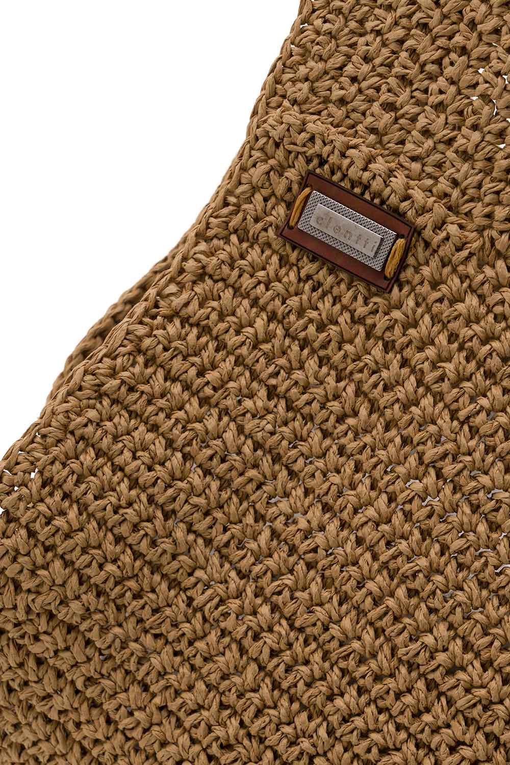 Clentti-Puzzle Bag Tan / Taba Hasır Çanta-Omuz Çantası-4-Milagron.com