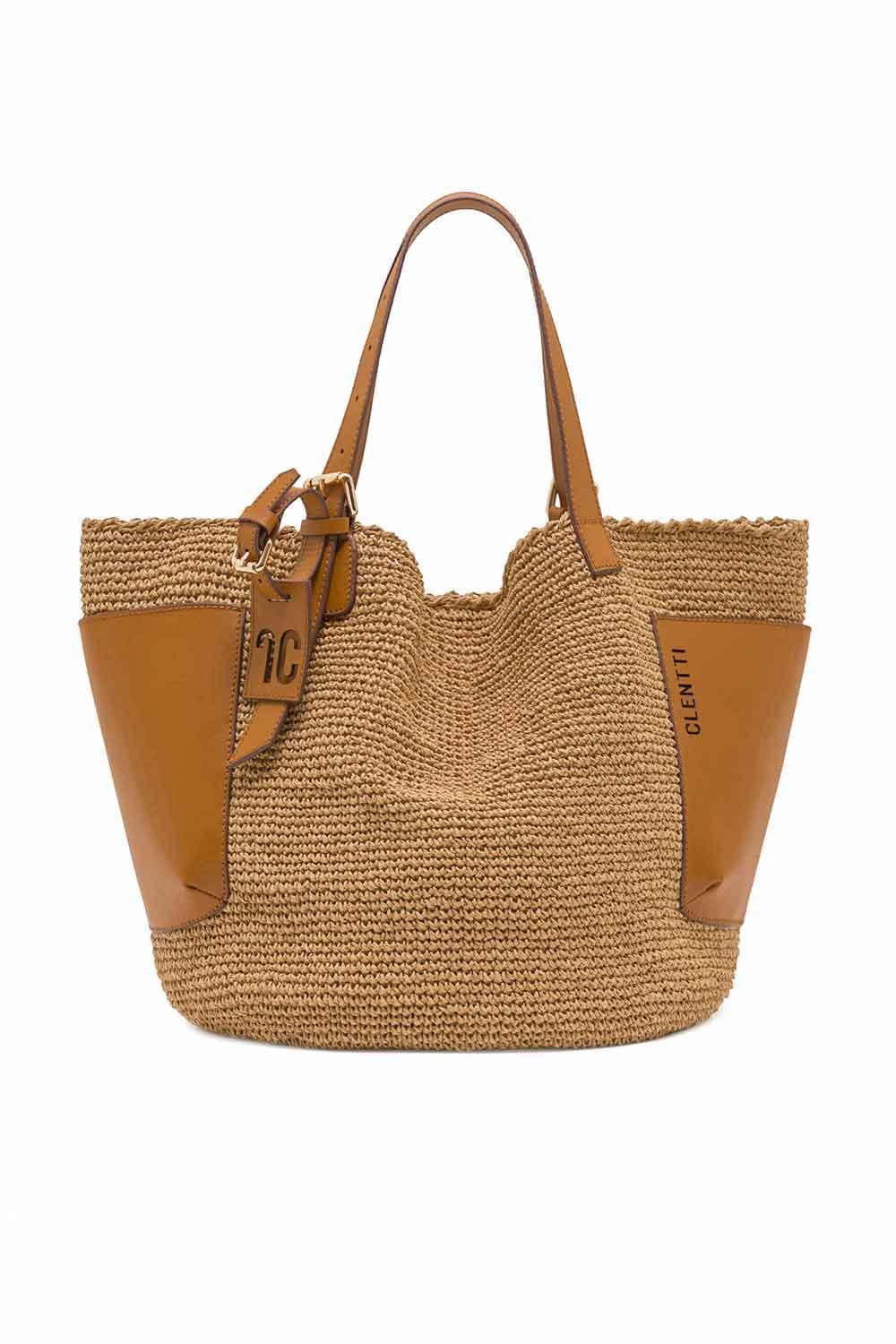 Clentti-Saddle Bag Tan / Taba Hasır Çanta-Omuz Çantası-1-Milagron.com