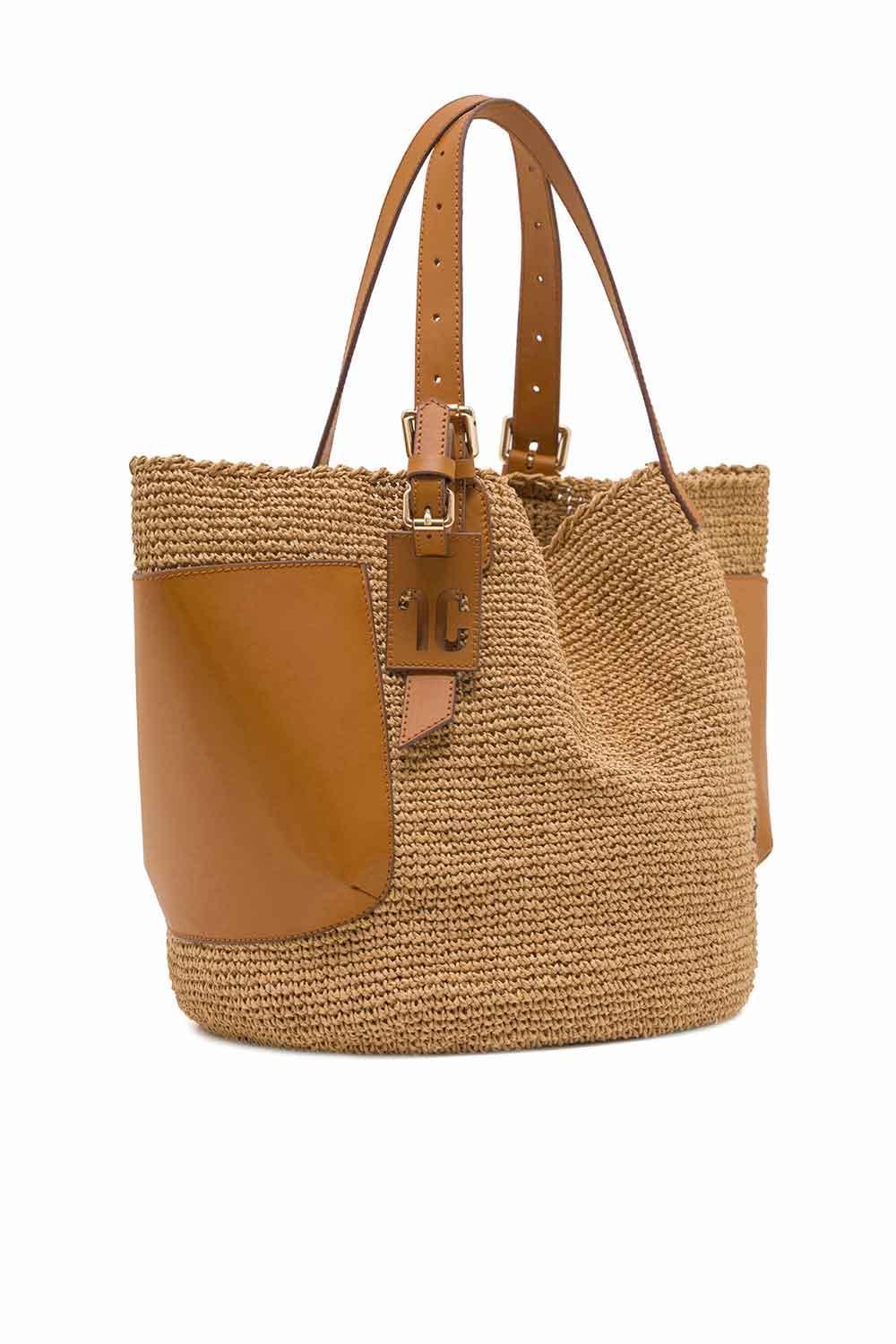 Clentti-Saddle Bag Tan / Taba Hasır Çanta-Omuz Çantası-2-Milagron.com