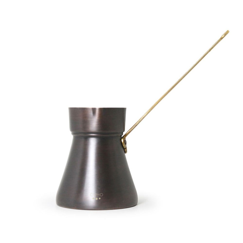 Coho Objet-Antique Bakır Türk Kahve Cezvesi Döküm İşleme Kulp L-Cezve-1-Milagron.com