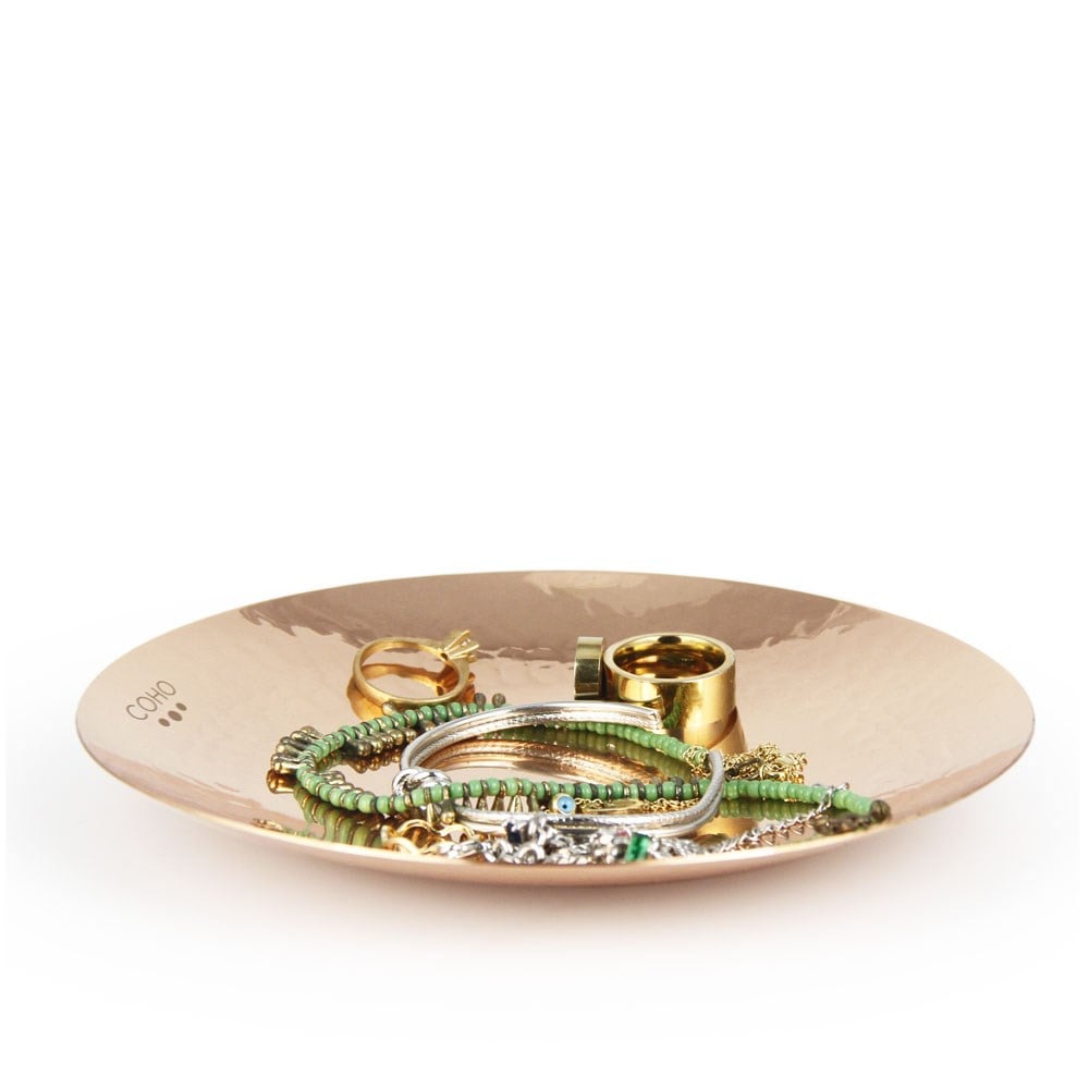Coho Objet-Coho Artisan Yalın Dövme Bakır Yüzük Tabağı-Yalın Serisi Bakır Takı Kaseleri-1-Milagron.com