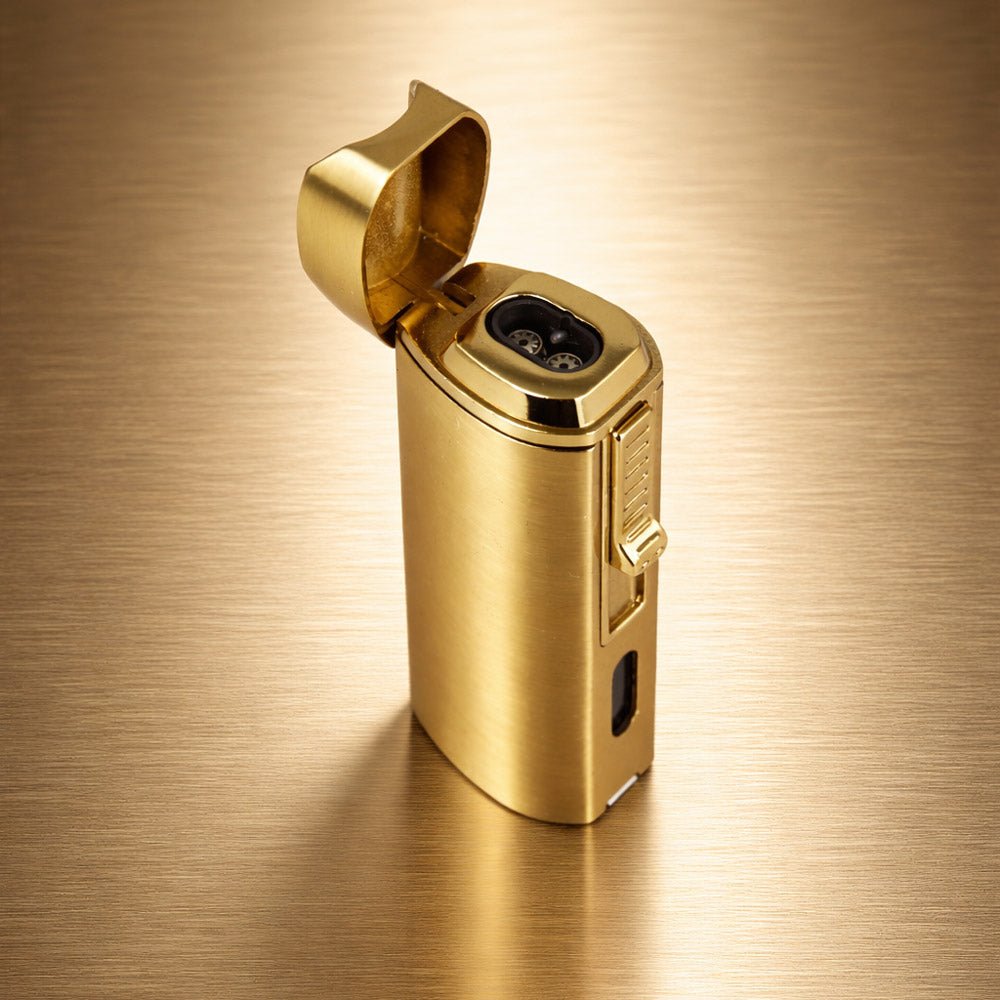 Brazen Standlı Çift Torch Brass Puro Çakmağı