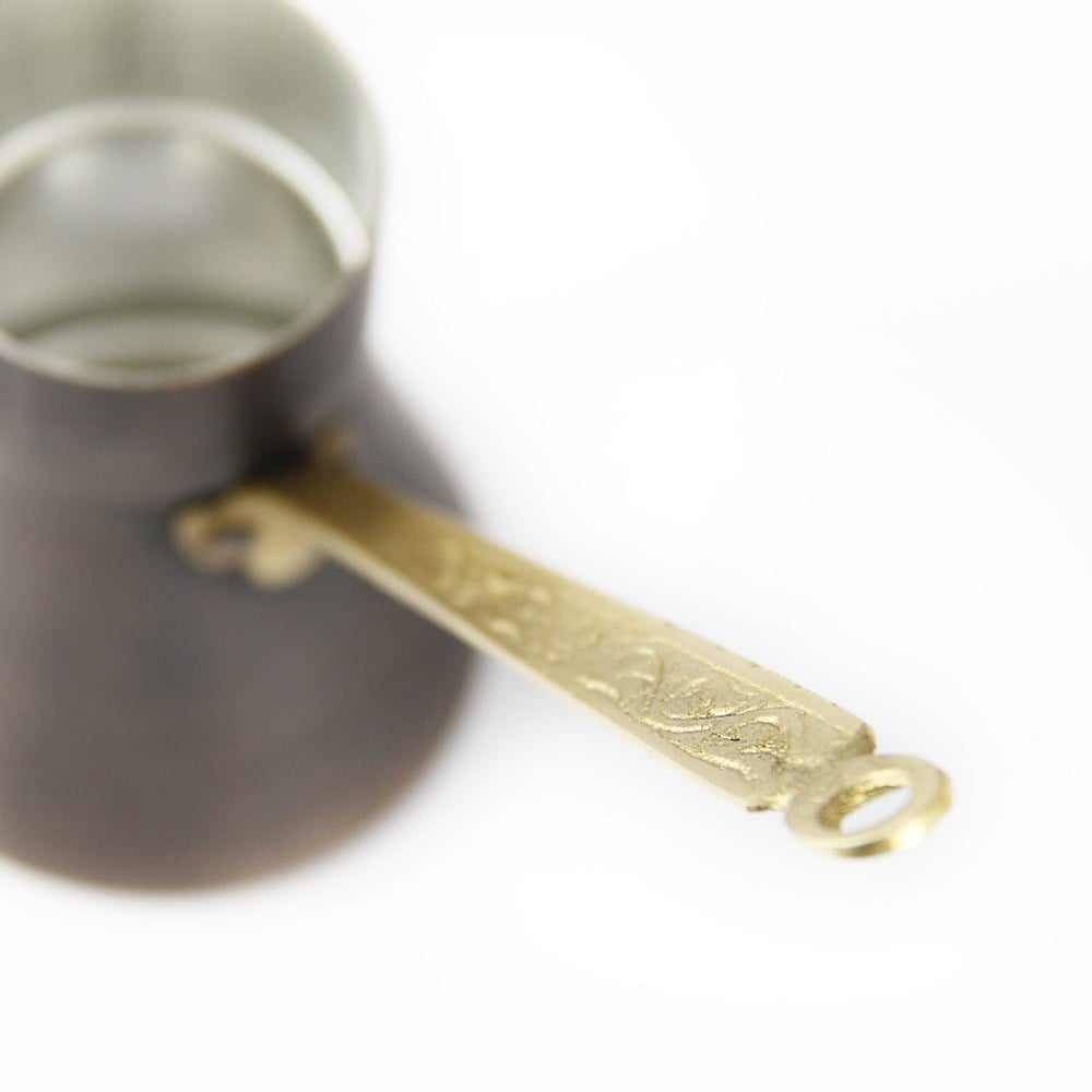 Coho Objet-Coho Antique Bakır Türk Kahve Cezvesi Döküm İşleme Kulp S-Cezve-2-Milagron.com