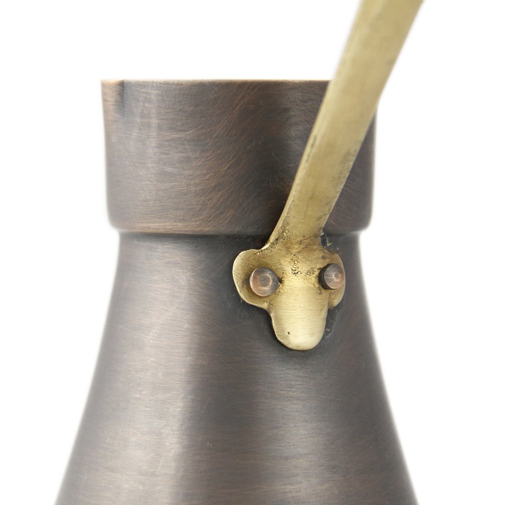 Coho Objet-Coho Antique Bakır Türk Kahve Cezvesi Döküm İşleme Kulp S-Cezve-3-Milagron.com