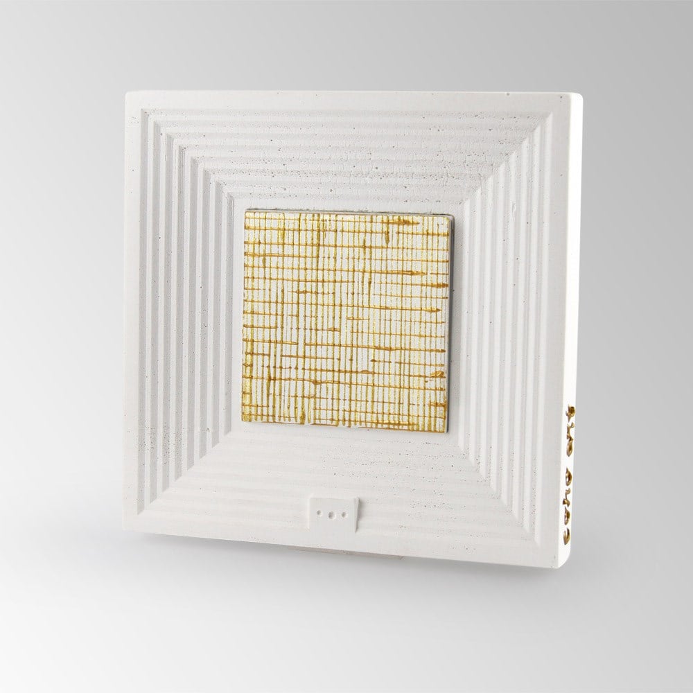 Coho Objet-Coho Art "Cevaplar" Sanatsal Tablo Yaldız & Beyaz Akrilik Uygulama-Tablo-1-Milagron.com