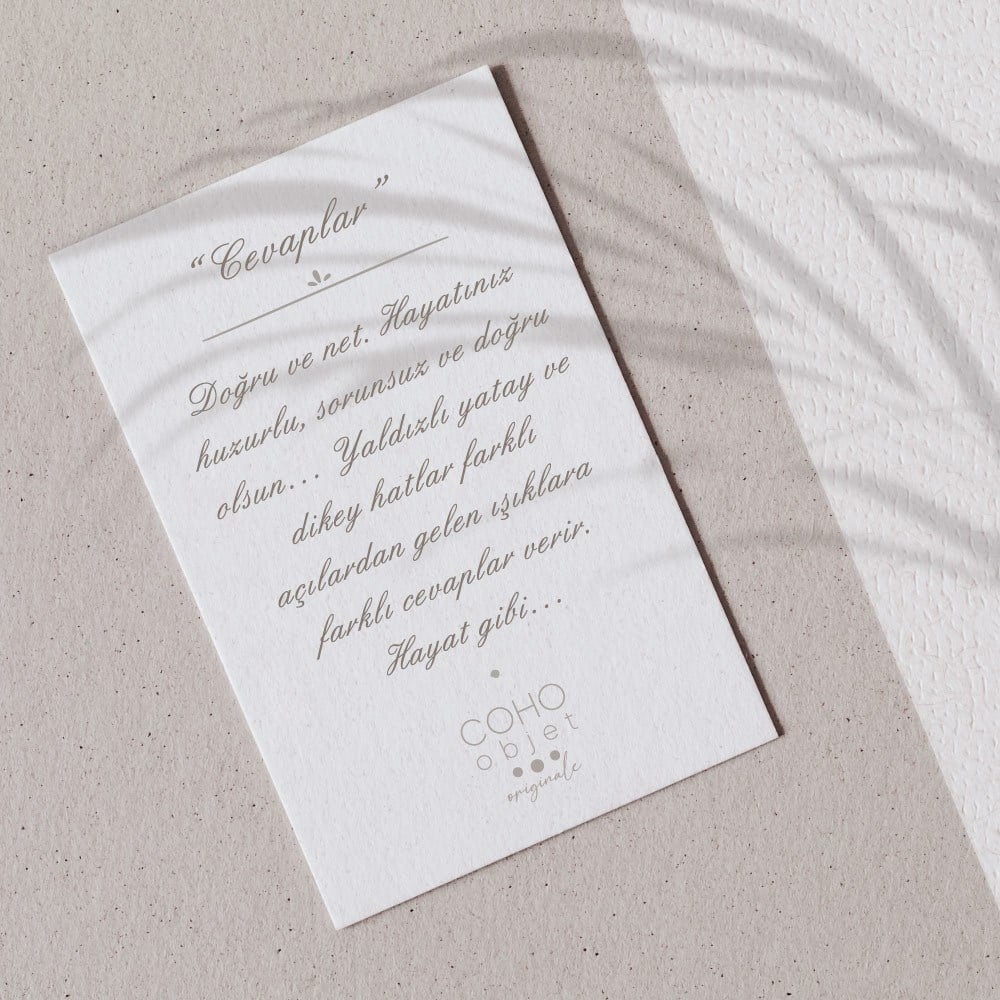 Coho Objet-Coho Art "Cevaplar" Sanatsal Tablo Yaldız & Beyaz Akrilik Uygulama-Tablo-4-Milagron.com