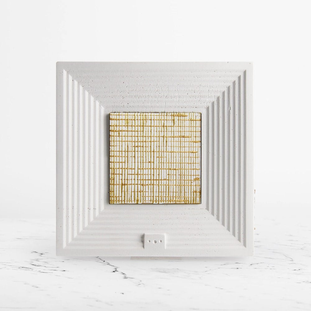 Coho Objet-Coho Art "Cevaplar" Sanatsal Tablo Yaldız & Beyaz Akrilik Uygulama-Tablo-6-Milagron.com