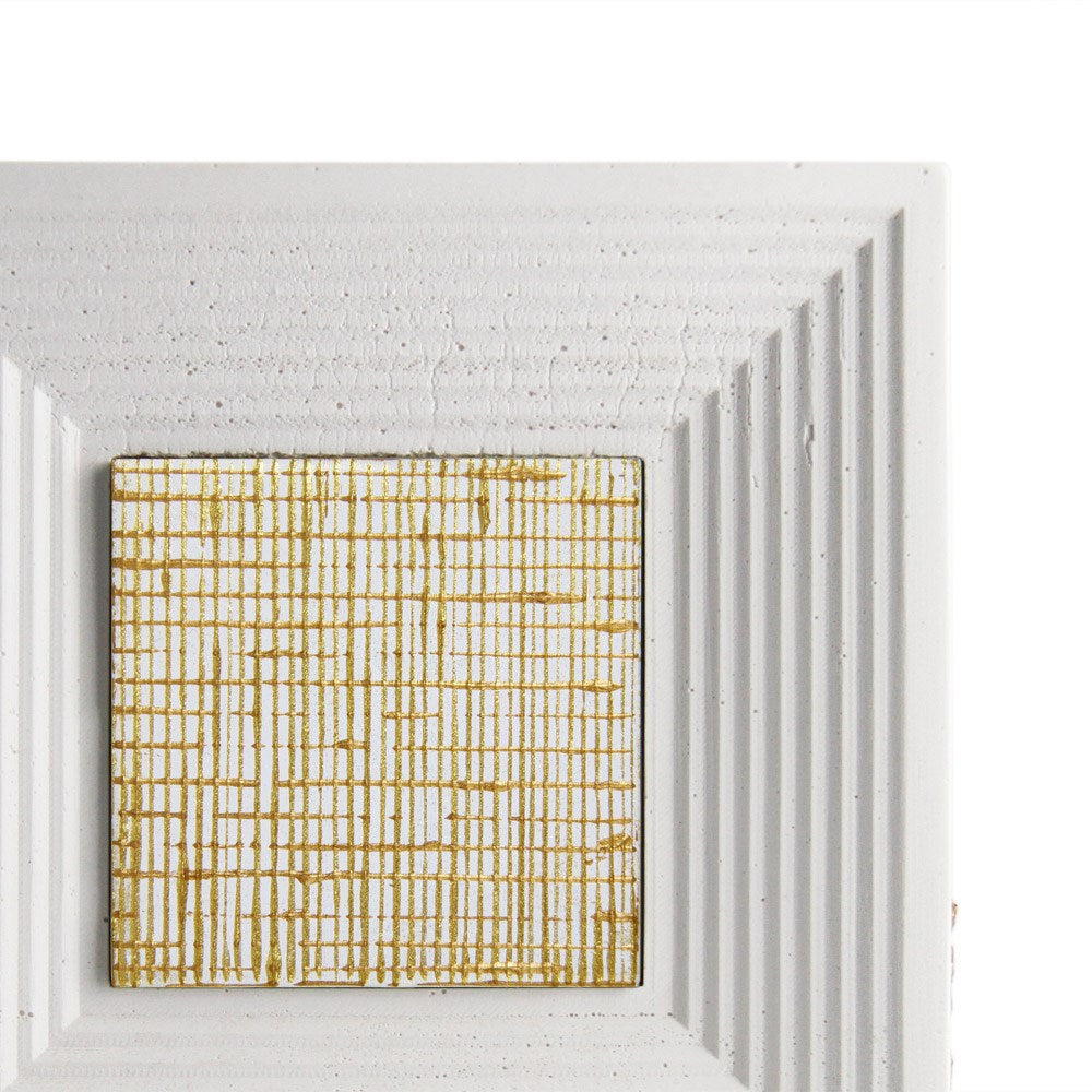 Coho Objet-Coho Art "Cevaplar" Sanatsal Tablo Yaldız & Beyaz Akrilik Uygulama-Tablo-7-Milagron.com