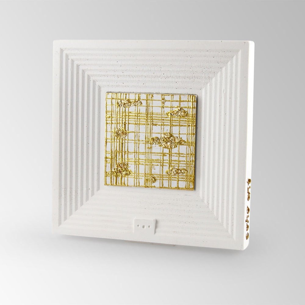 Coho Objet-Coho Art "Kabul" Sanatsal Tablo Varak & Yaldız & Beyaz Akrilik Uygulama-Tablo-1-Milagron.com