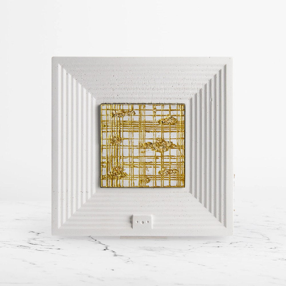 Coho Objet-Coho Art "Kabul" Sanatsal Tablo Varak & Yaldız & Beyaz Akrilik Uygulama-Tablo-6-Milagron.com