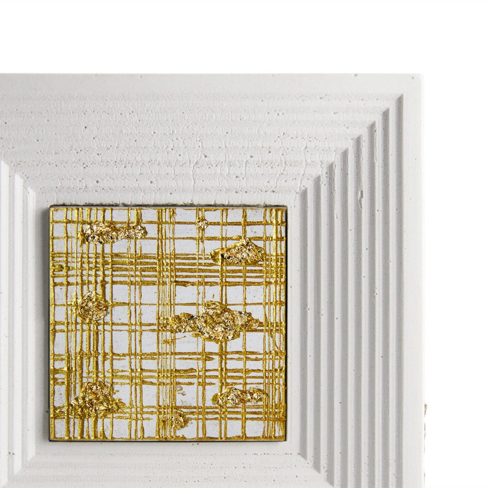 Coho Objet-Coho Art "Kabul" Sanatsal Tablo Varak & Yaldız & Beyaz Akrilik Uygulama-Tablo-7-Milagron.com