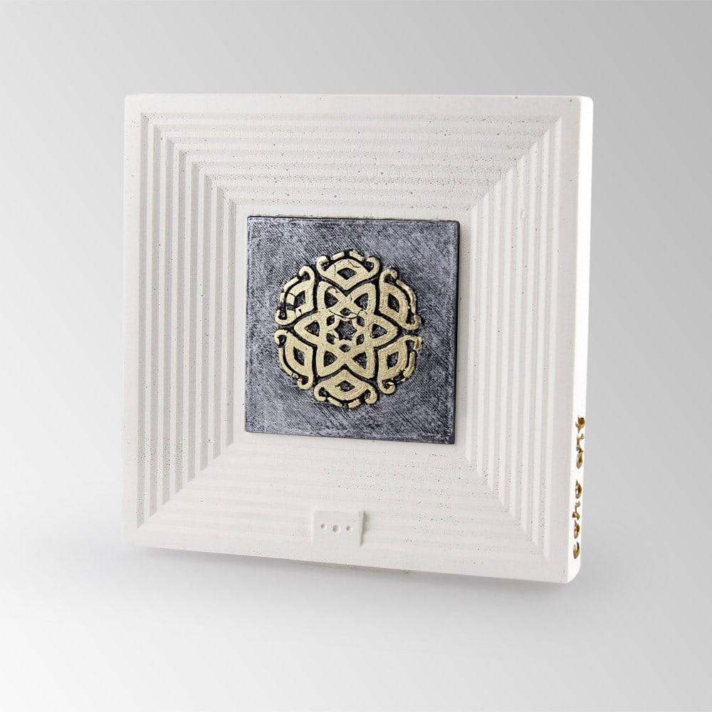 Coho Objet-Coho Art "Kozmos" Mandala Kabartma Tablo Varak & Gümüş Pastel Uygulama-Tablo-1-Milagron.com