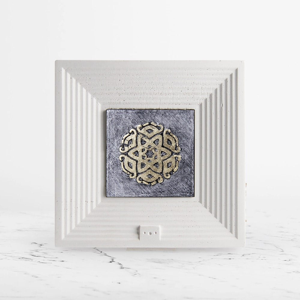 Coho Objet-Coho Art "Kozmos" Mandala Kabartma Tablo Varak & Gümüş Pastel Uygulama-Tablo-5-Milagron.com