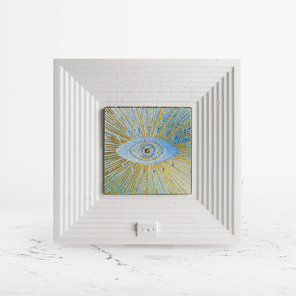 Coho Objet-Coho Art "Nazar" Sanatsal Tablo Yaldız & Beyaz Akrilik Uygulama-Tablo-6-Milagron.com