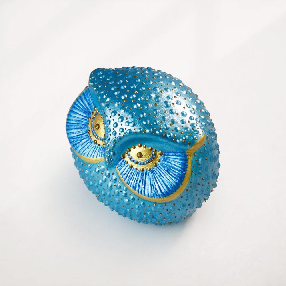 Coho Objet-Coho Art Tılsımlı Baykuş El Yapımı Sanatsal Dekoratif Obje Brilliant Blue-Biblo-7-Milagron.com
