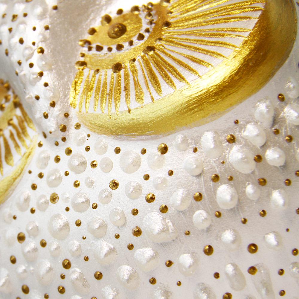 Coho Objet-Coho Art Tılsımlı Baykuş El Yapımı Sanatsal Dekoratif Obje Pearl White-Biblo-4-Milagron.com