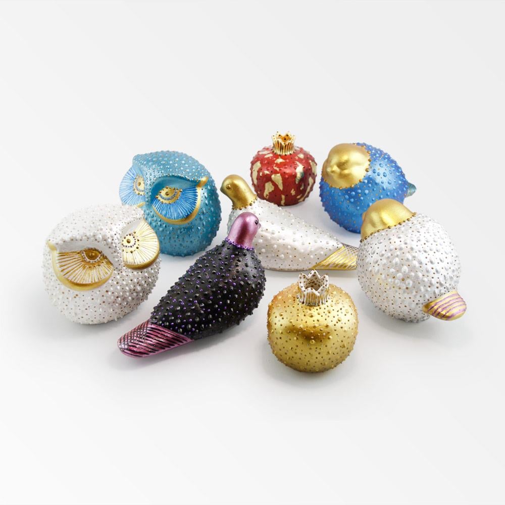 Coho Objet-Coho Art Yalnız Kumru El Yapımı Sanatsal Dekoratif Obje Pearl White-Biblo-7-Milagron.com