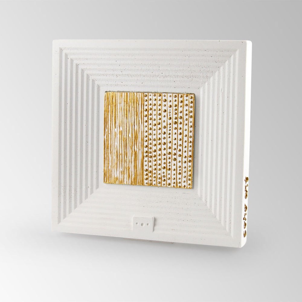 Coho Objet-Coho Art "Yol" Sanatsal Tablo Yaldız & Beyaz Akrilik Uygulama-Tablo-1-Milagron.com