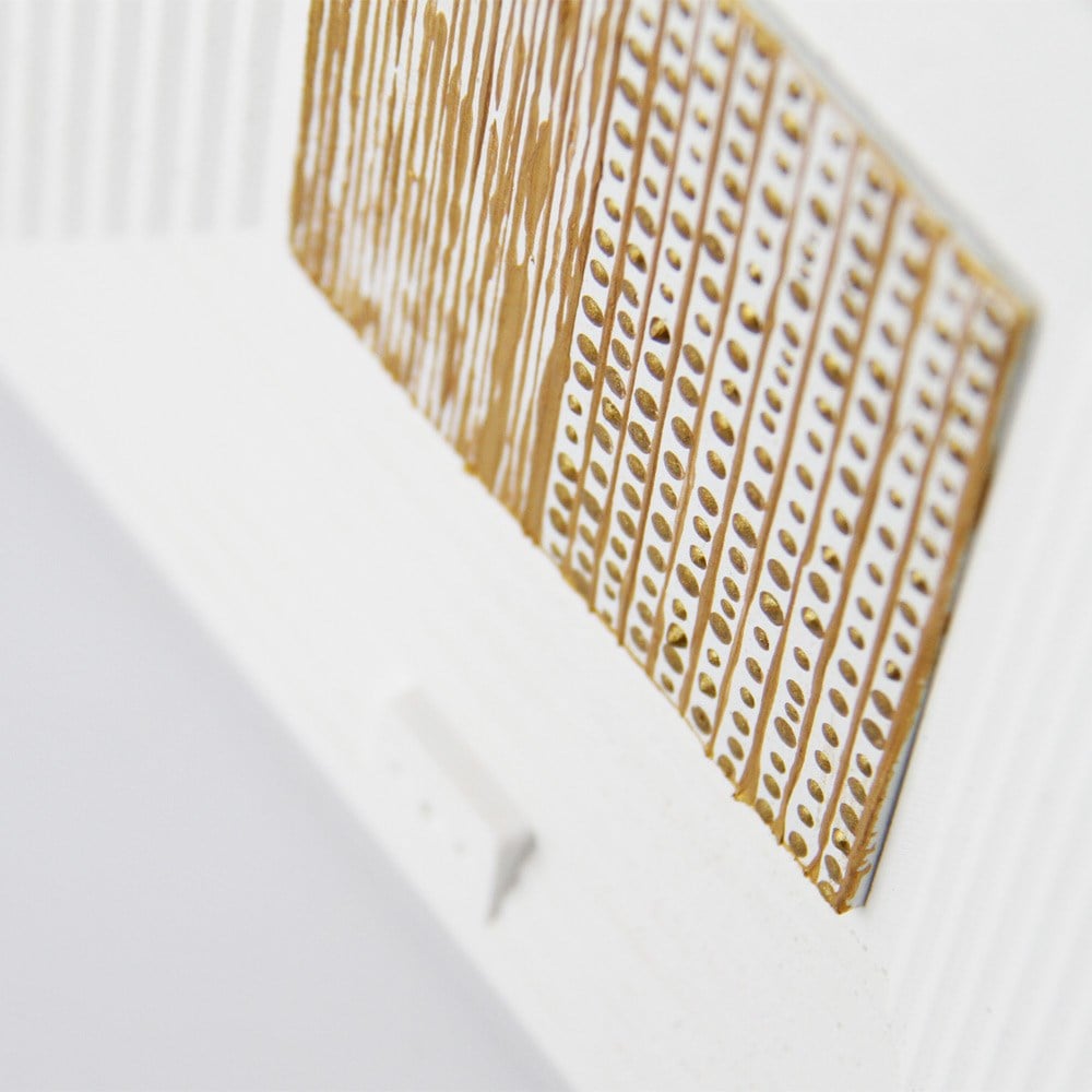 Coho Objet-Coho Art "Yol" Sanatsal Tablo Yaldız & Beyaz Akrilik Uygulama-Tablo-2-Milagron.com