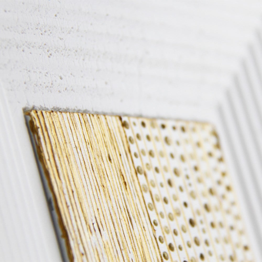 Coho Objet-Coho Art "Yol" Sanatsal Tablo Yaldız & Beyaz Akrilik Uygulama-Tablo-3-Milagron.com