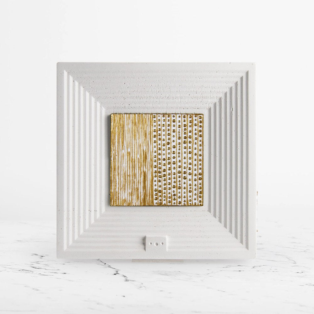 Coho Objet-Coho Art "Yol" Sanatsal Tablo Yaldız & Beyaz Akrilik Uygulama-Tablo-7-Milagron.com