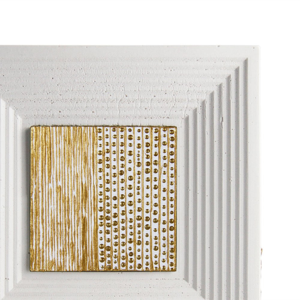 Coho Objet-Coho Art "Yol" Sanatsal Tablo Yaldız & Beyaz Akrilik Uygulama-Tablo-8-Milagron.com