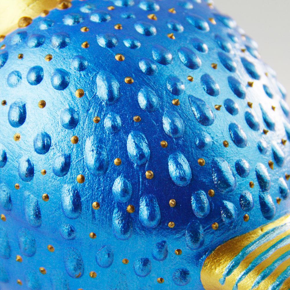 Coho Objet-Coho Art şişman Serçe El Yapımı Sanatsal Dekoratif Obje Brilliant Night Blue-Biblo-7-Milagron.com