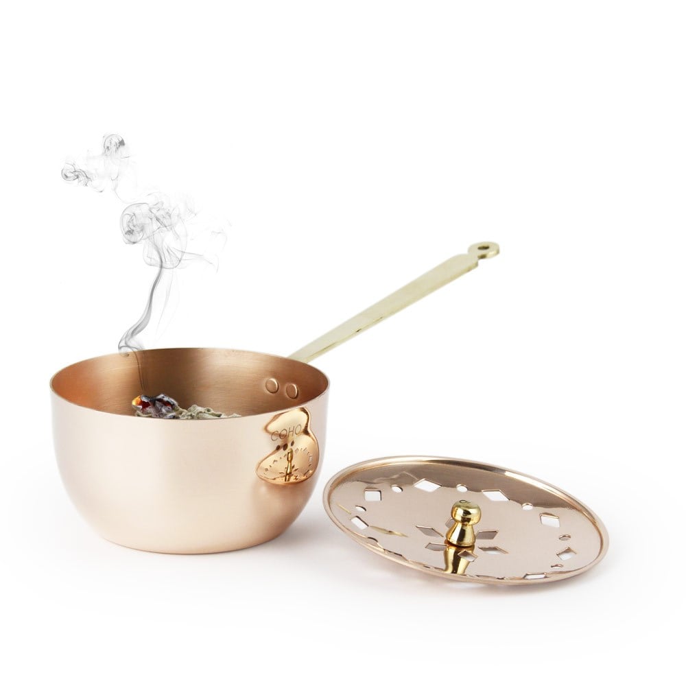 Coho Objet-Coho Artisan Bakır Üzerlik Tütsü Gezdirme Çanağı Büyük-Bakır Tütsü Gezdirme Çanakları-3-Milagron.com