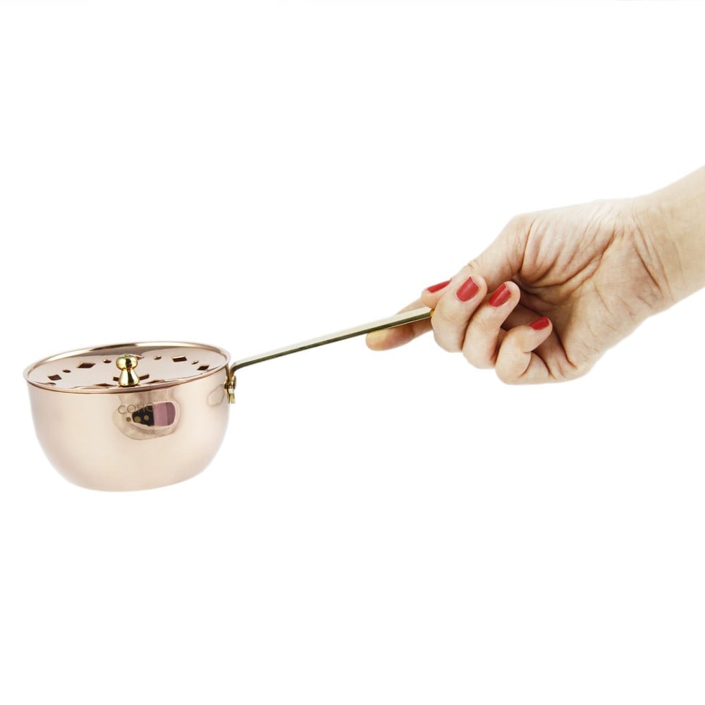 Coho Objet-Coho Artisan Bakır Üzerlik Tütsü Gezdirme Çanağı Büyük-Bakır Tütsü Gezdirme Çanakları-6-Milagron.com