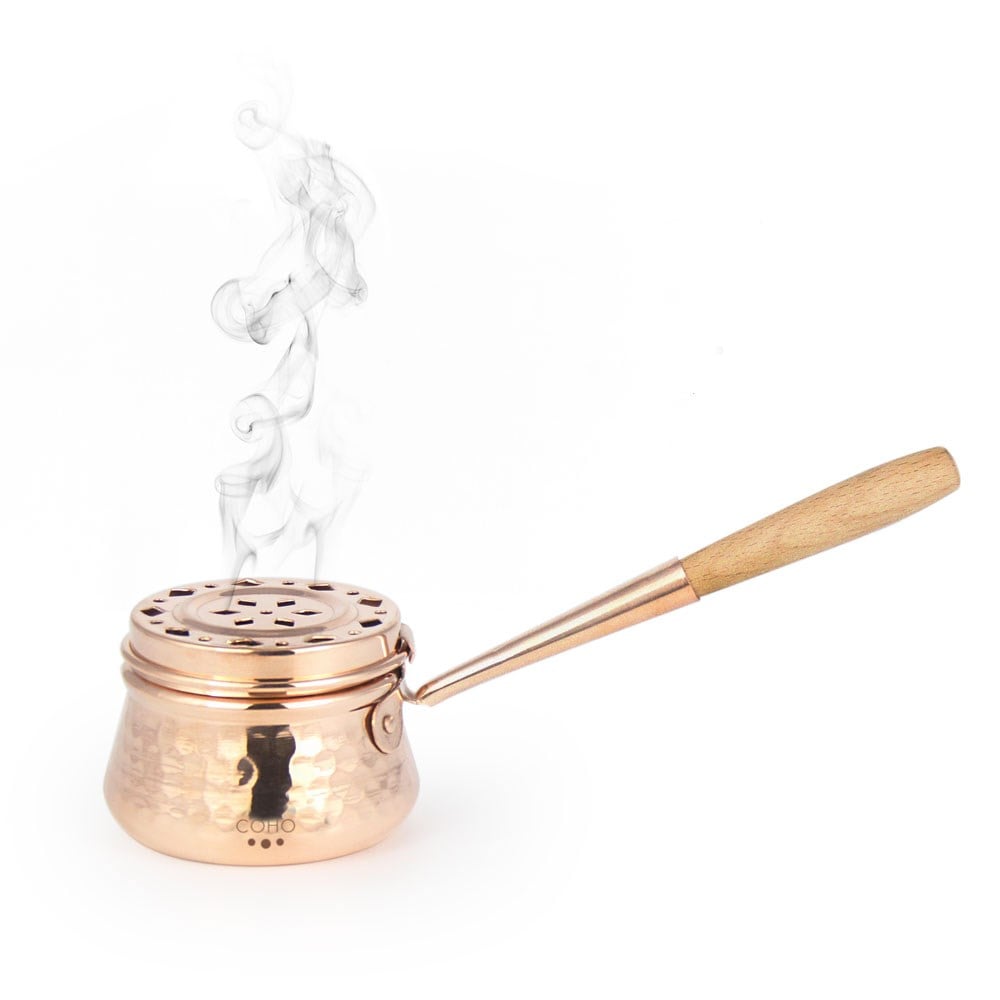 Coho Objet-Coho Artisan Dövme Bakır Tütsü Gezdirme Çanağı-Tütsülük-1-Milagron.com