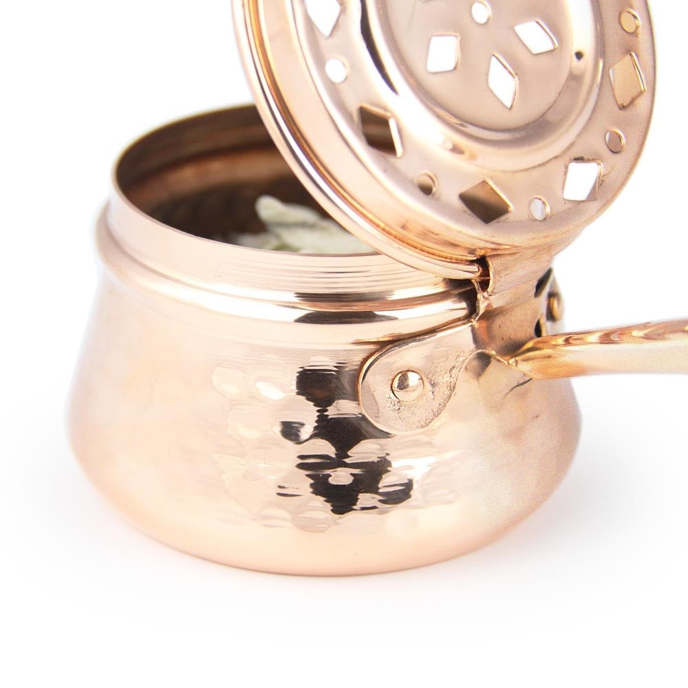 Coho Objet-Coho Artisan Dövme Bakır Tütsü Gezdirme Çanağı-Tütsülük-3-Milagron.com