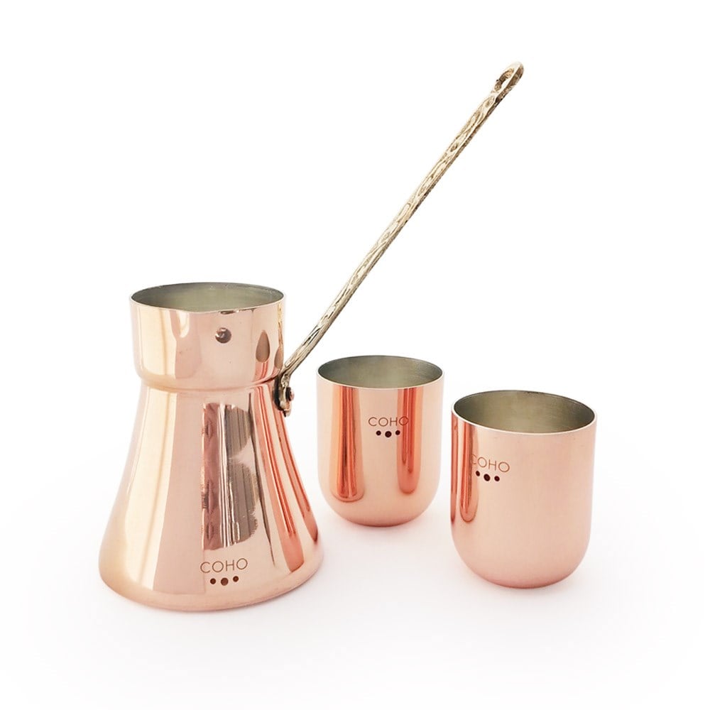 Coho Objet-Coho Artisan Mini Cezve & 2 Li Bardak Keyf Seti-Cezve-2-Milagron.com