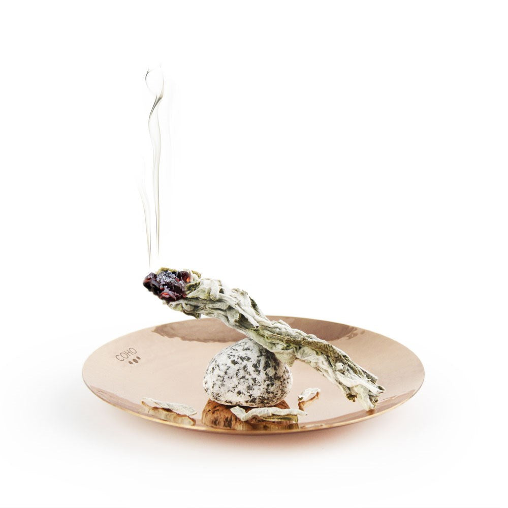 Coho Objet-Coho Artisan Namaste Dövme Bakır Mini Tütsü Tabağı-Namaste Serisi Bakır Mini Tütsü Çanakları-1-Milagron.com