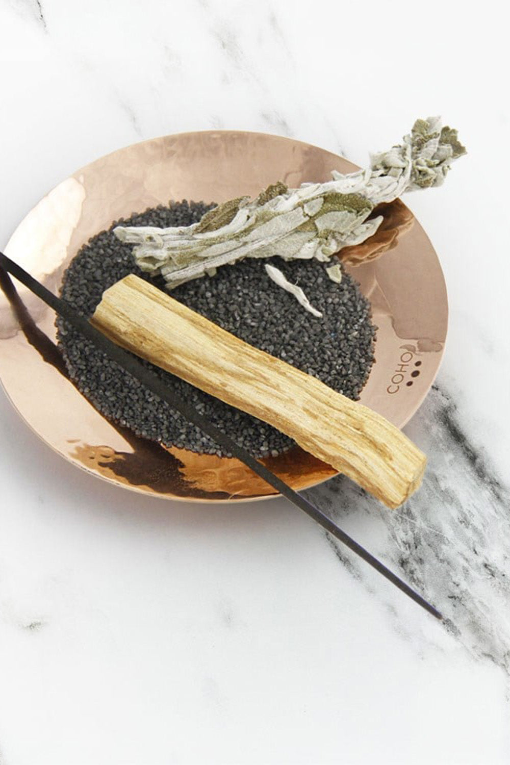 Coho Objet-Coho Artisan Namaste Dövme Bakır Mini Tütsü Tabağı-Tütsülük-3-Milagron.com
