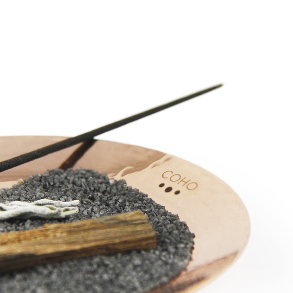 Coho Objet-Coho Artisan Namaste Dövme Bakır Mini Tütsü Tabağı-Namaste Serisi Bakır Mini Tütsü Çanakları-4-Milagron.com